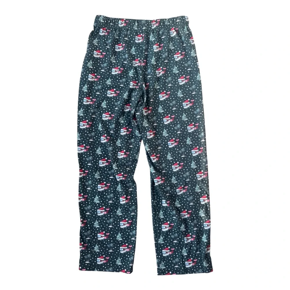 Vineyard Vines Boys Whale Santa Christmas Pajama Pants M 10-12 Holiday Palm Tree